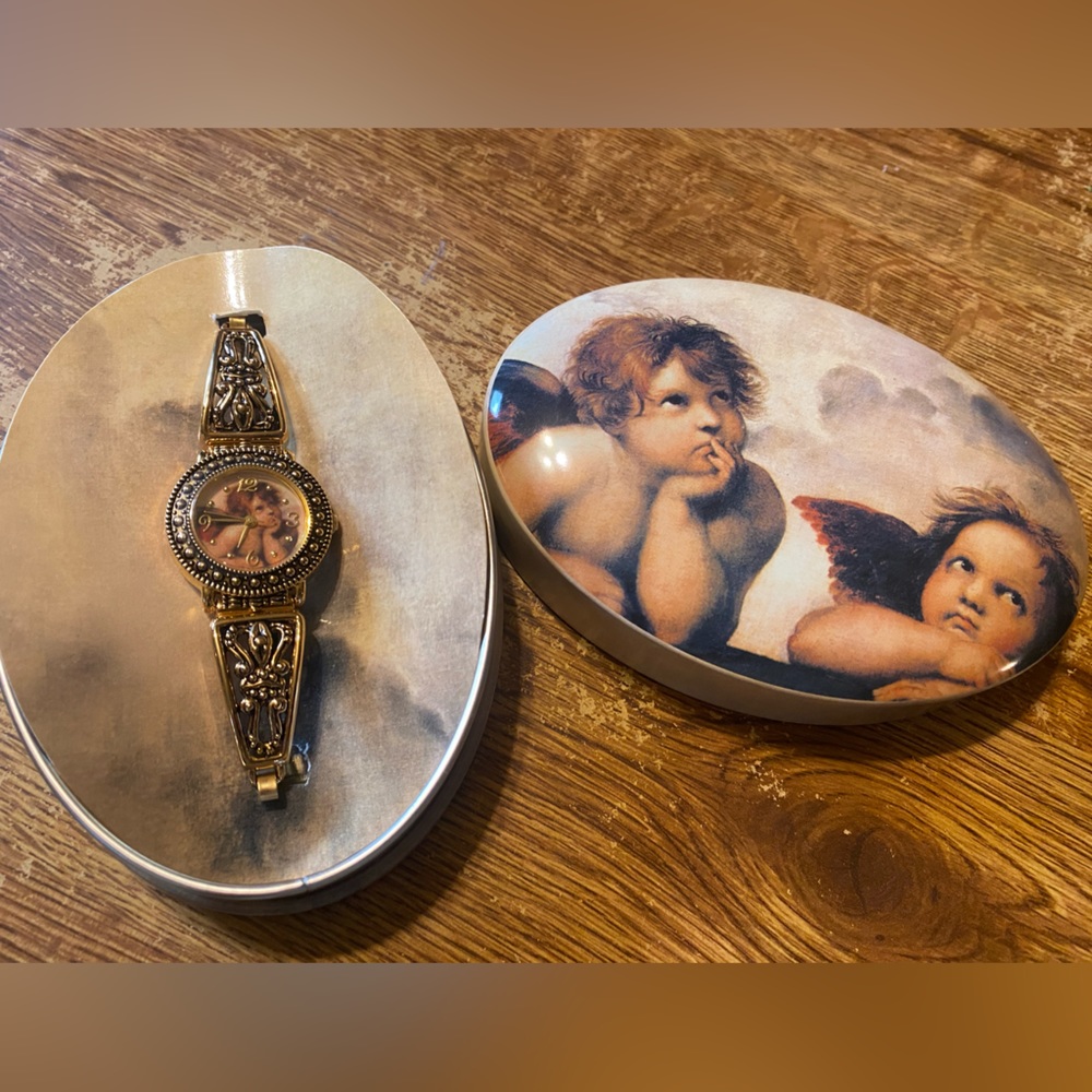 Vintage Avon Woman Angel Watch From The Collection With Flexible Wrist Band